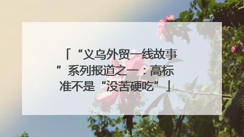 “义乌外贸一线故事”系列报道之一：高标准不是“没苦硬吃”